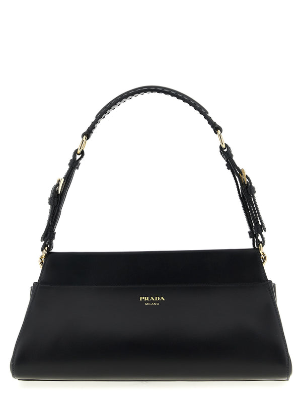 Black Calfskin Shoulder Bag