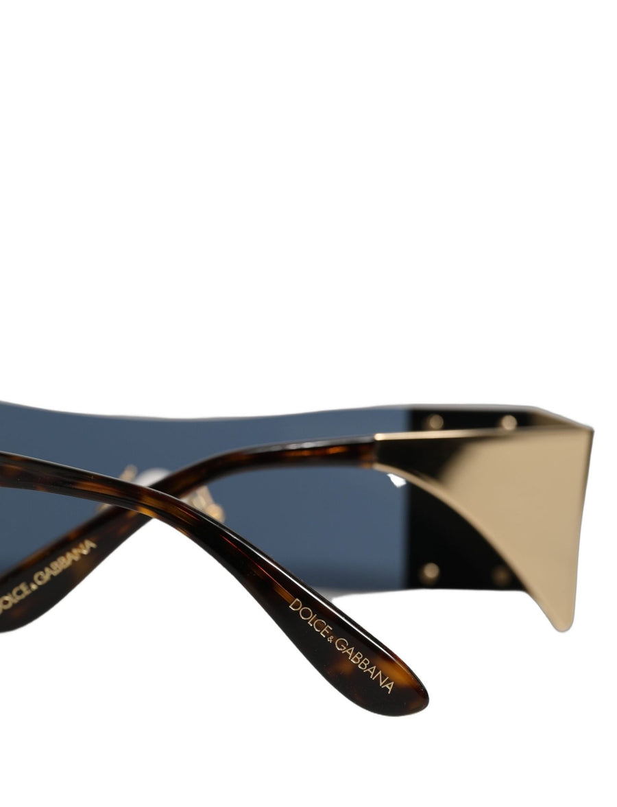 Gold Metal Dg2263 Rectangle Snakeskin Frame Sunglasses Green