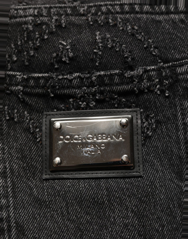 Dark Gray Cotton Wideleg Oversize Denim Jeans Clothing