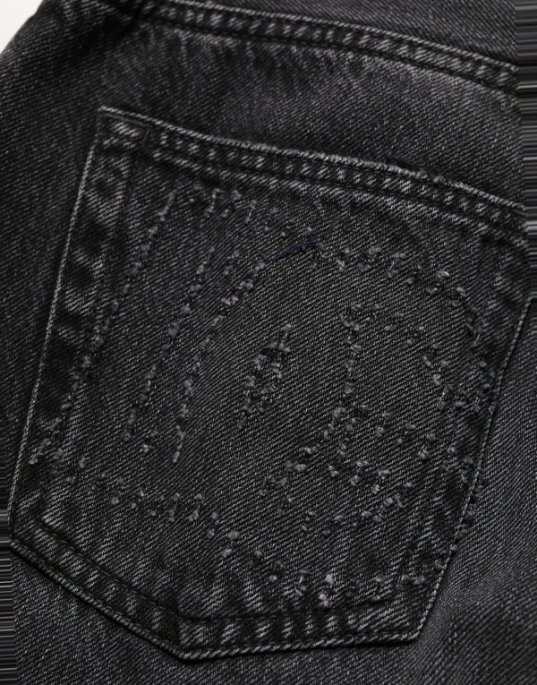 Dark Gray Cotton Wideleg Oversize Denim Jeans Clothing
