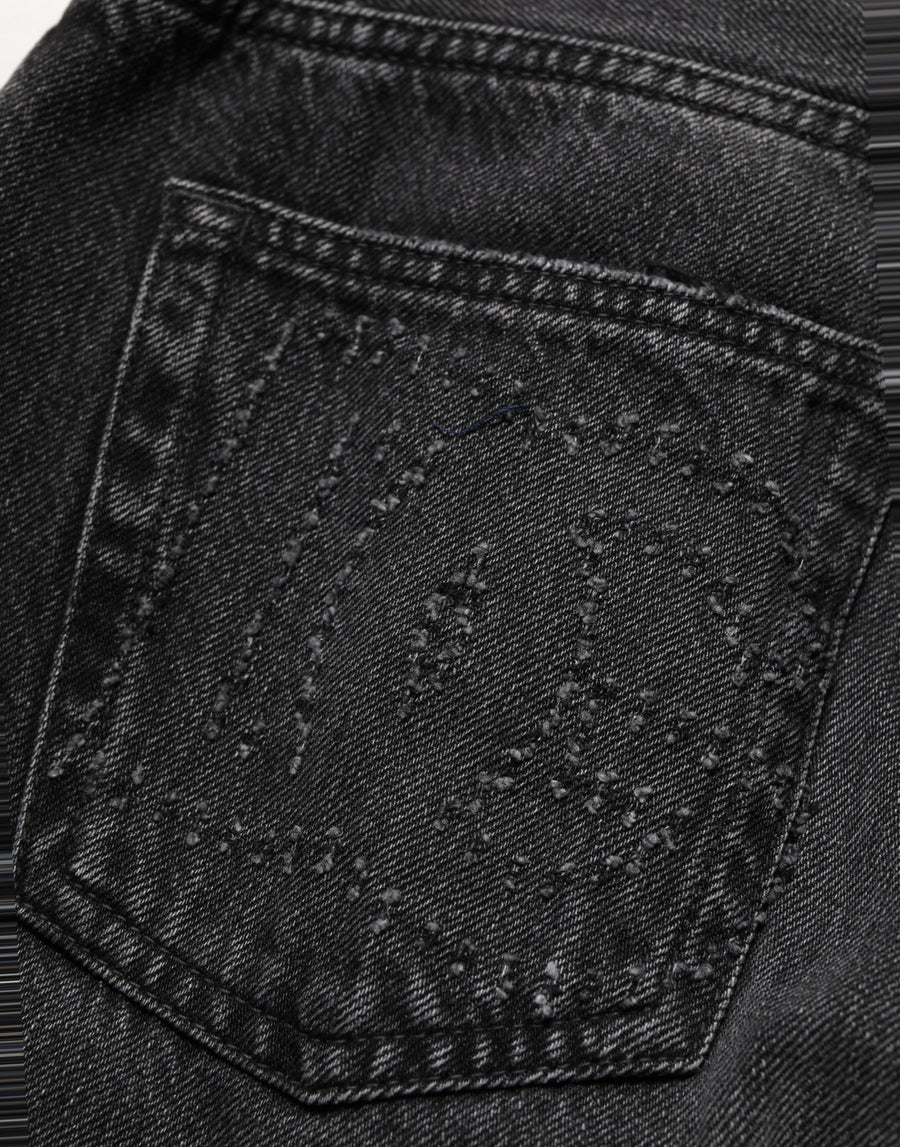 Dark Gray Cotton Wideleg Oversize Denim Jeans Clothing