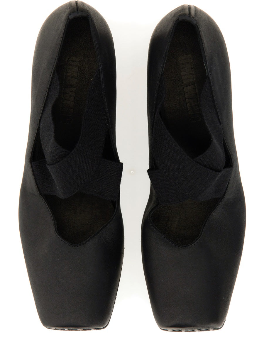 Leather Ballerinas Black Calf Shoe