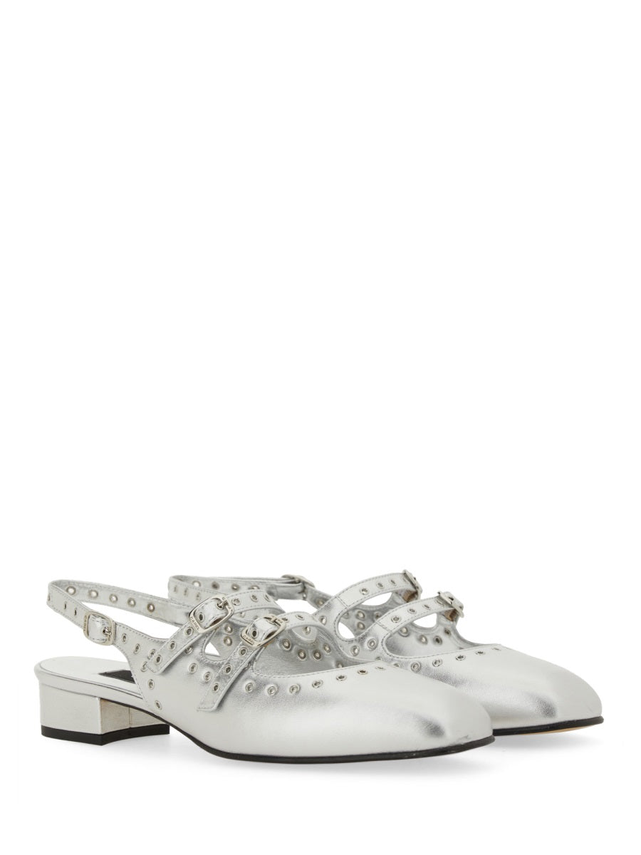 Mary Jane Slingback Queen Silver Leather Shoe
