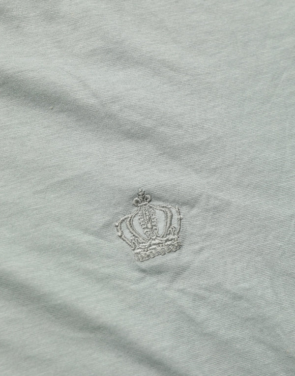 Green Cotton Short Sleeve Crew Neck T-Shirt