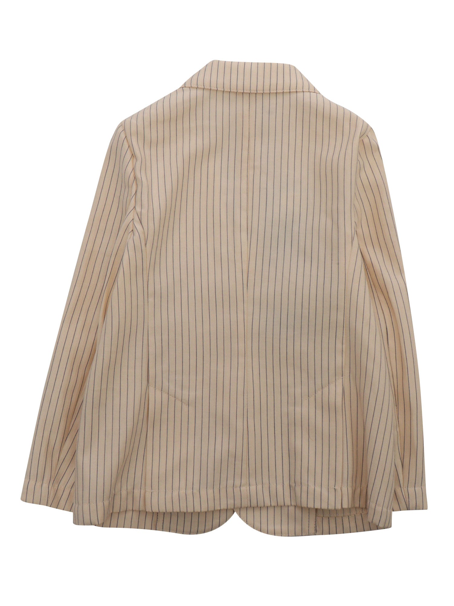 Beige jacket with striped Polyester Linen Cotton