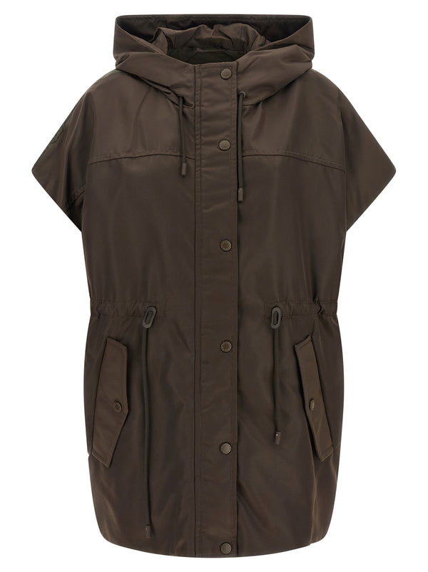 Brown Polyamide Sleeveless Jacket Clothing