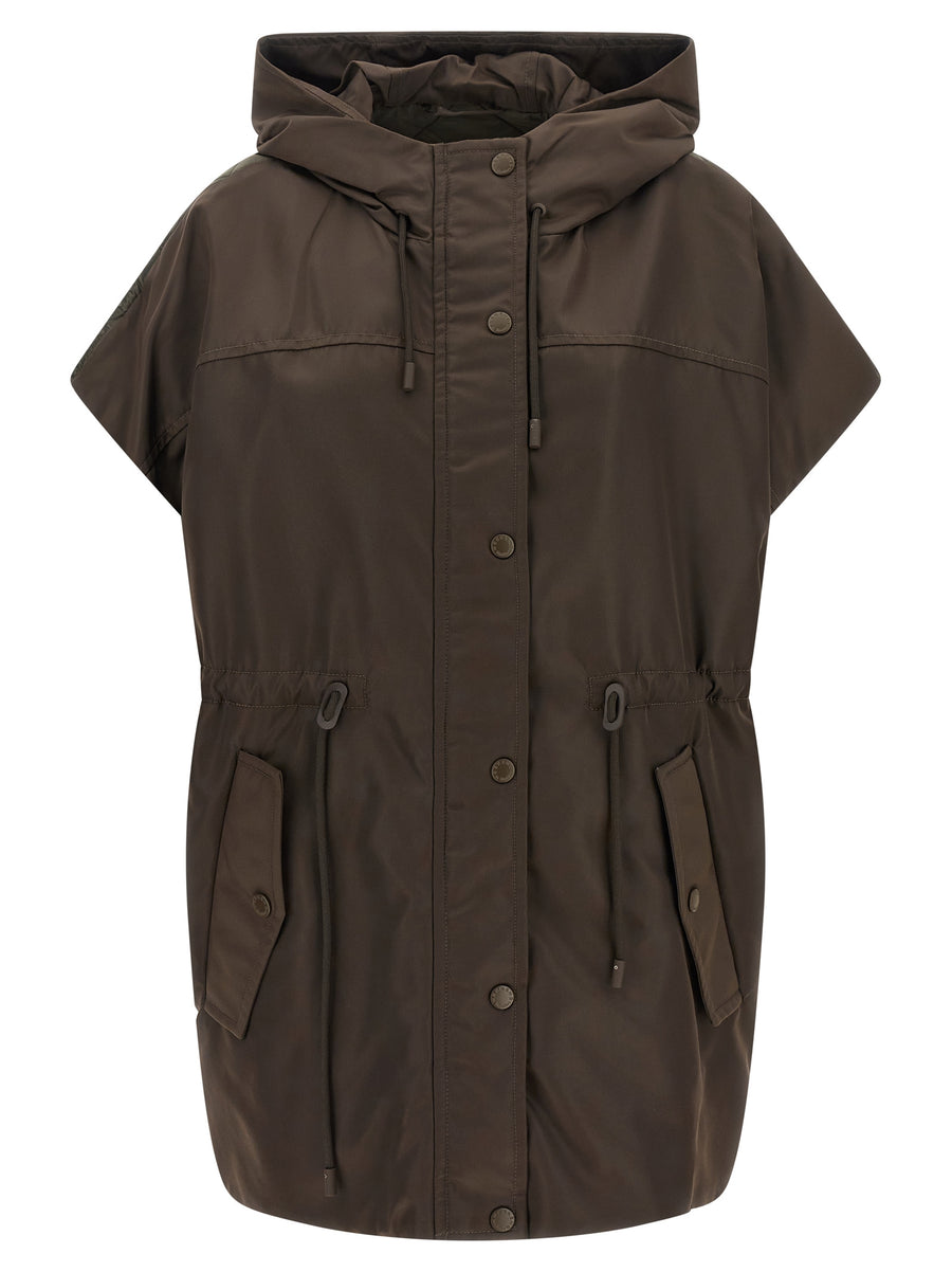 Brown Polyamide Sleeveless Jacket Clothing