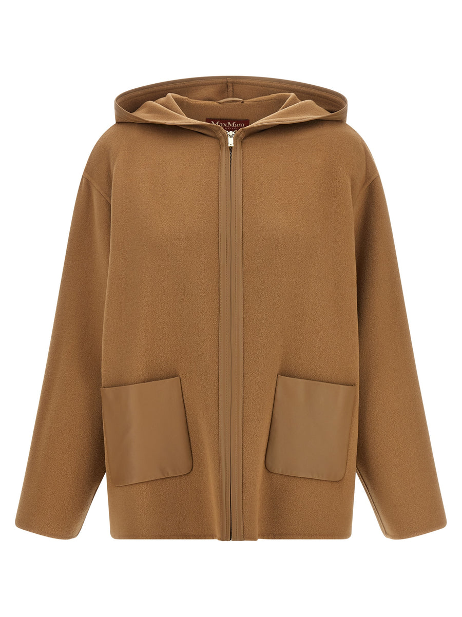 Beige Virgin Wool Coat Clothing