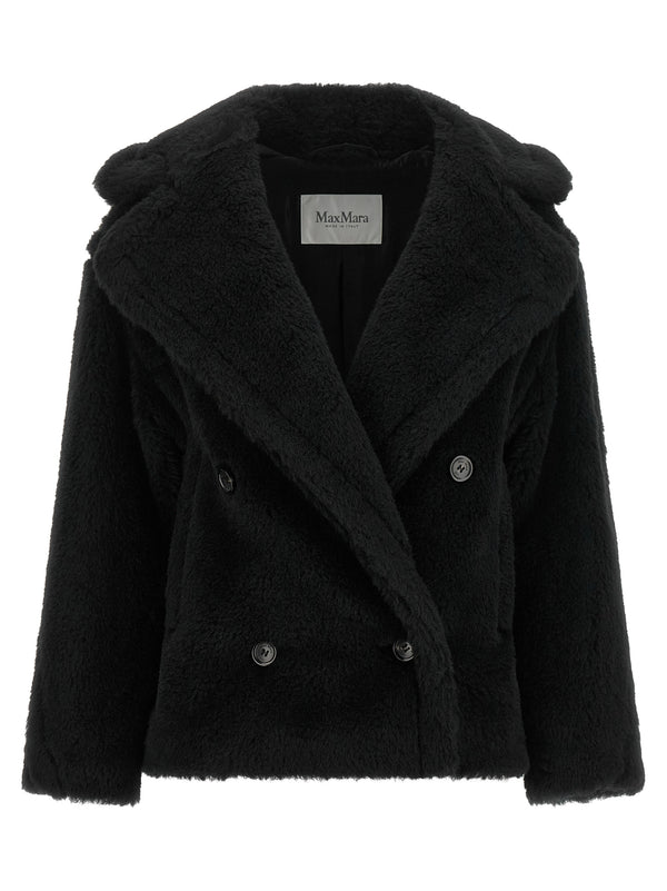 Black Alpaca Leather Coat Clothing