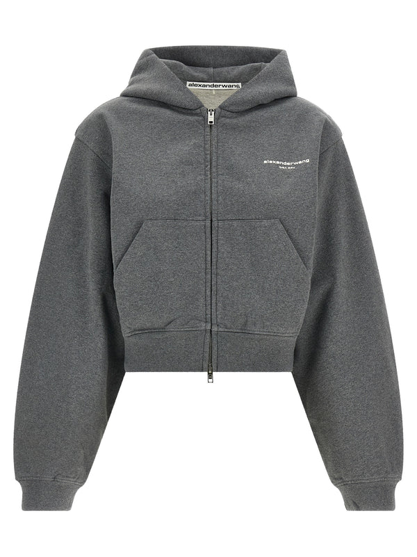 Gray Cotton Sweatshirt Clothing