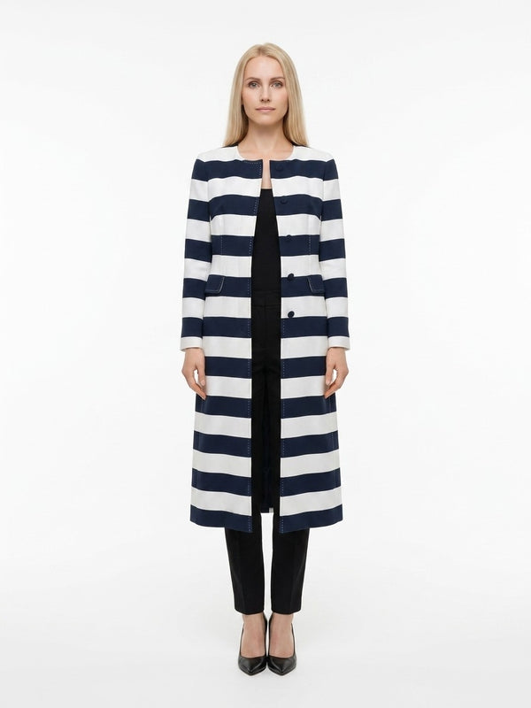 Bicolor Viscose Coat Clothing