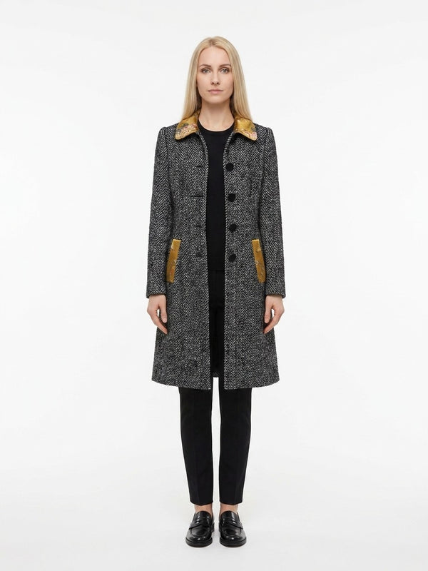 Multicolor Elastane Coat Clothing