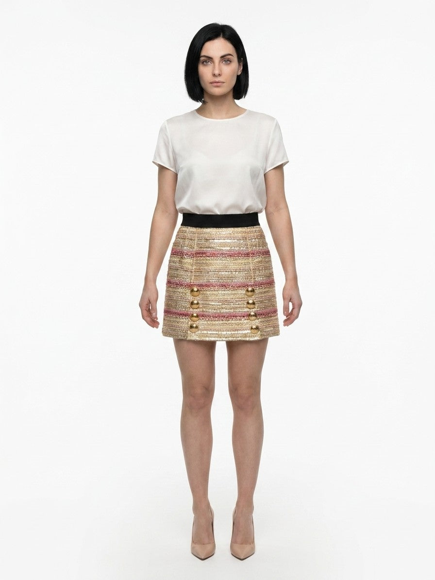 Multicolor Acetate Mini Skirt