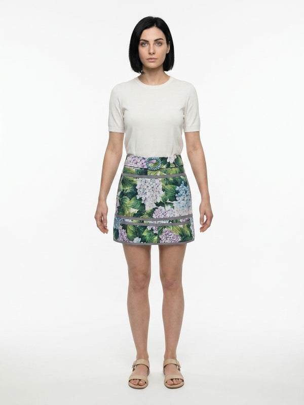 Multicolor Cotton Mini Skirt