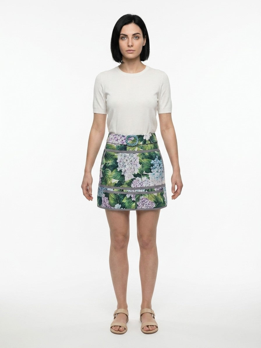 Multicolor Cotton Mini Skirt