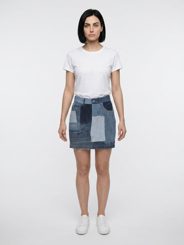 Multicolor Cotton Mini Skirt