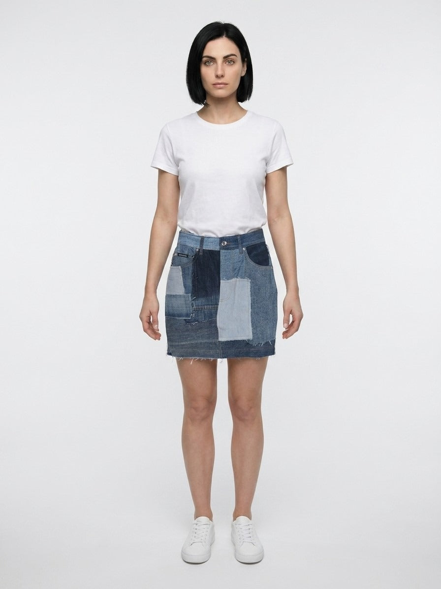 Multicolor Cotton Mini Skirt