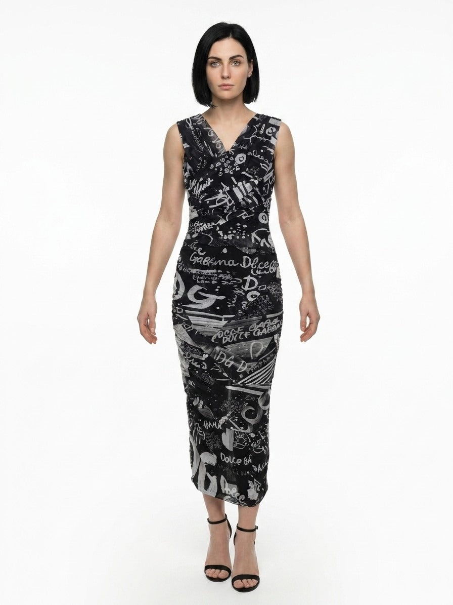 Bicolor Elastane Casual Dress