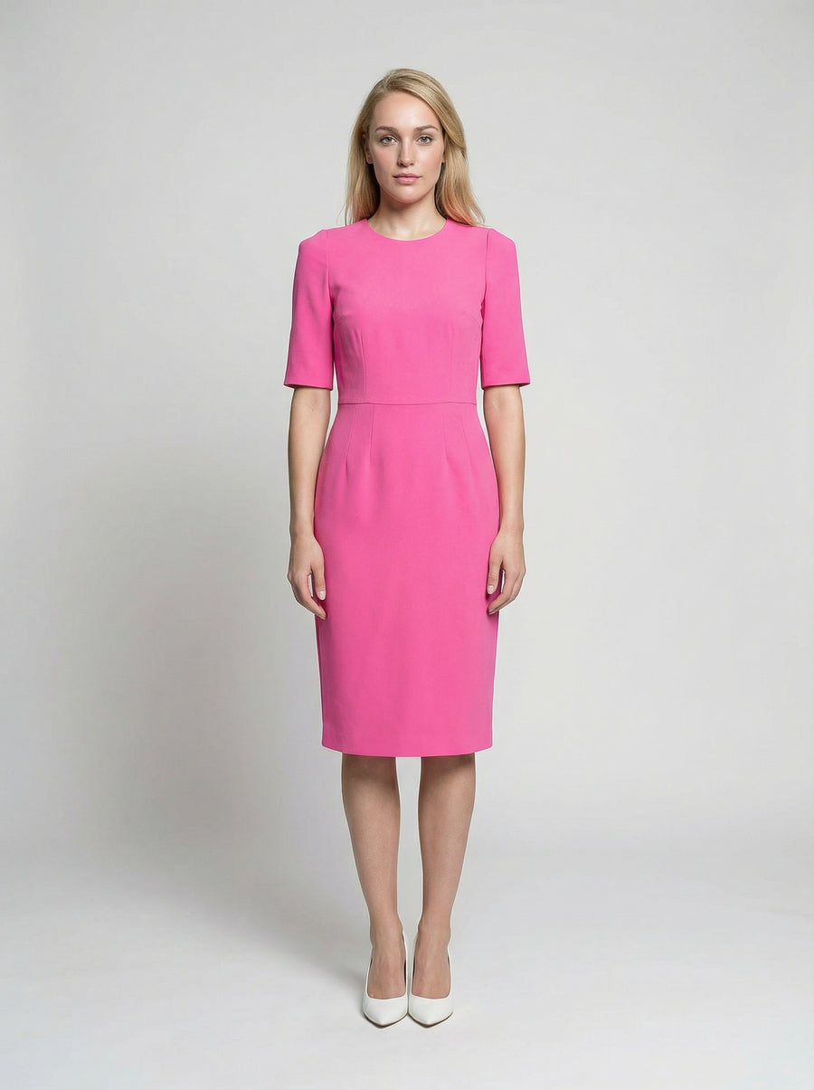Pink Acetate Casual Dress