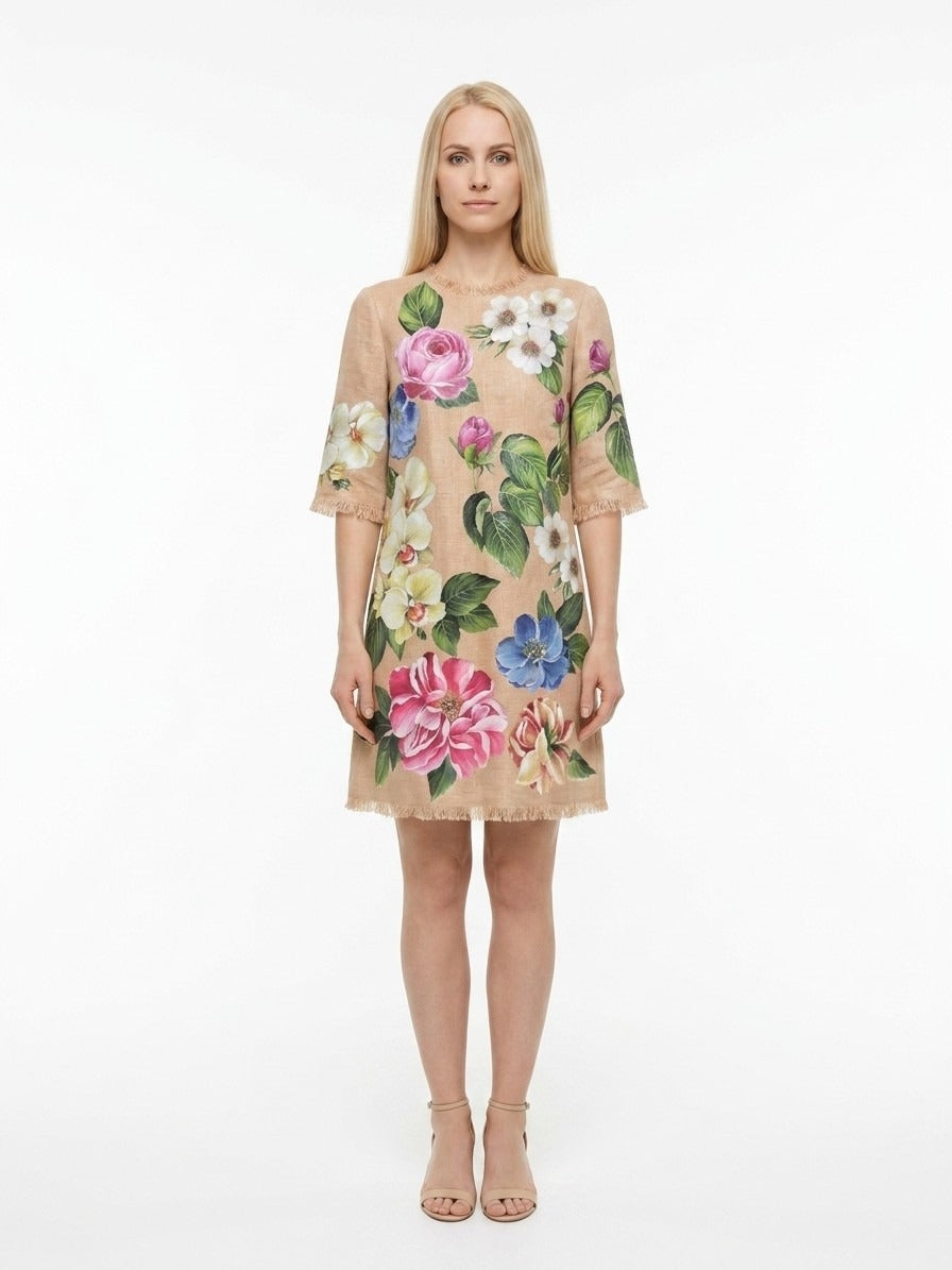 Multicolor Cotton Casual Dress
