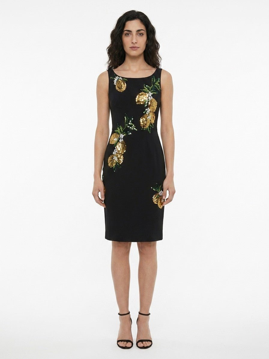 Black Cotton Cocktail Dress