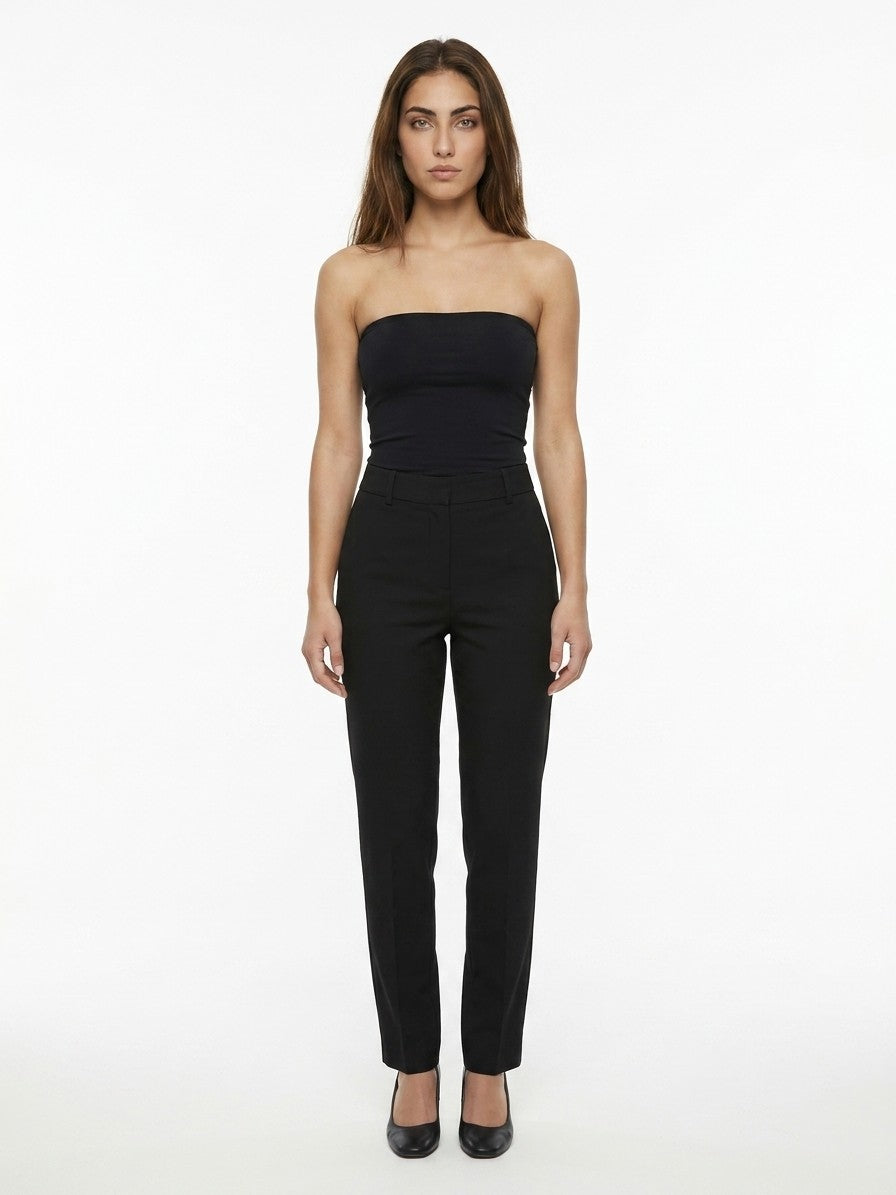 Black Cotton Skinny Pants