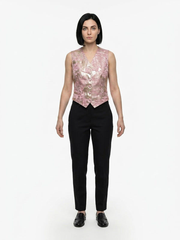 Multicolor Elastane Waistcoat Clothing