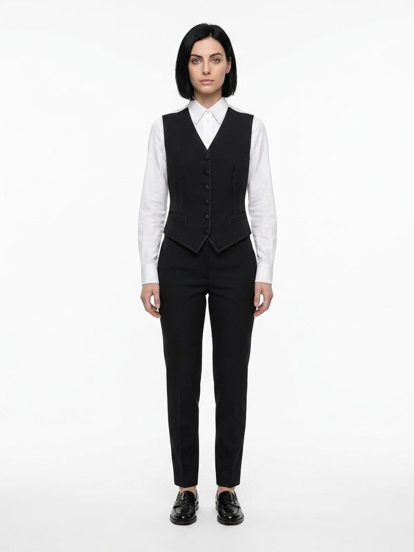 Blue Elastane Waistcoat Clothing