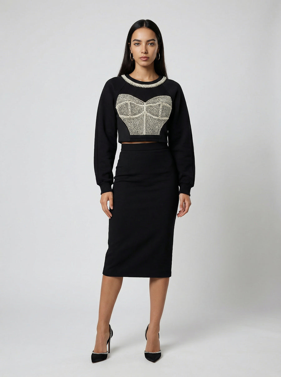 Black Cotton Sweatshirt Clothing