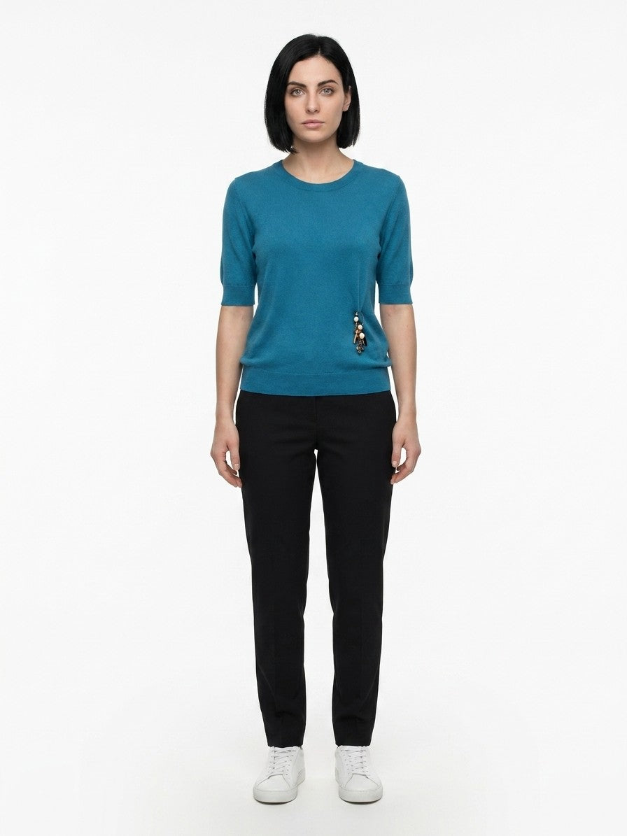 Light Blue Silk Sweatshirt Clothing