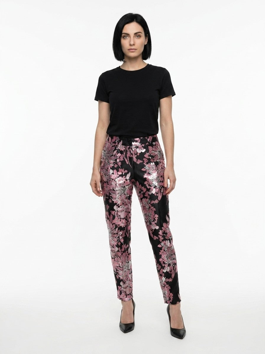 Multicolor Metallic Fibre Dress Pants