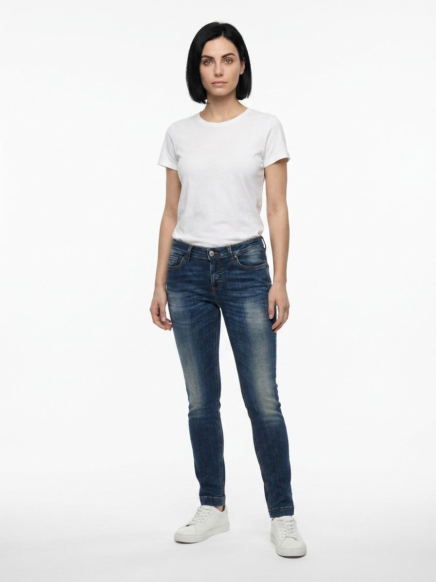 Blue Cotton Skinny Jeans Clothing