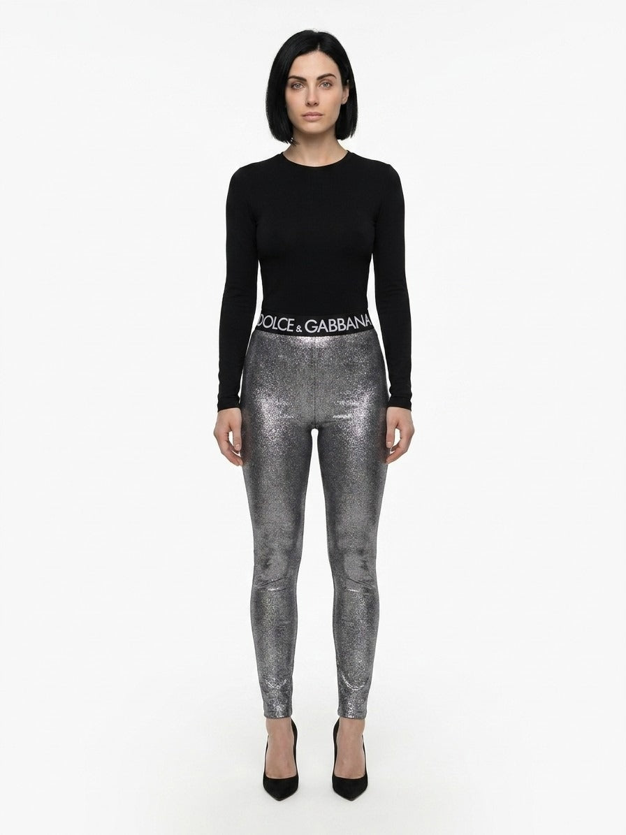 Gray Polyester Leggings Clothing