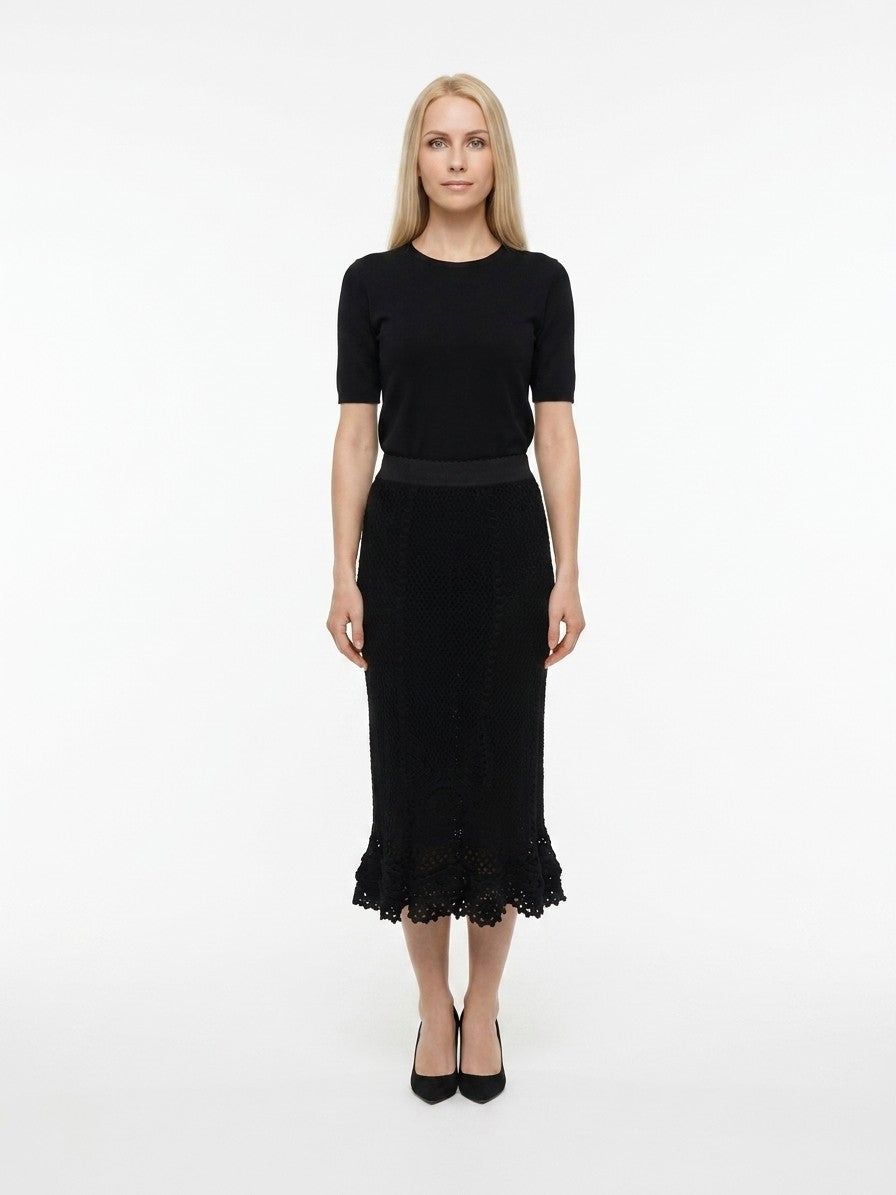Black Virgin Wool Casual Dress