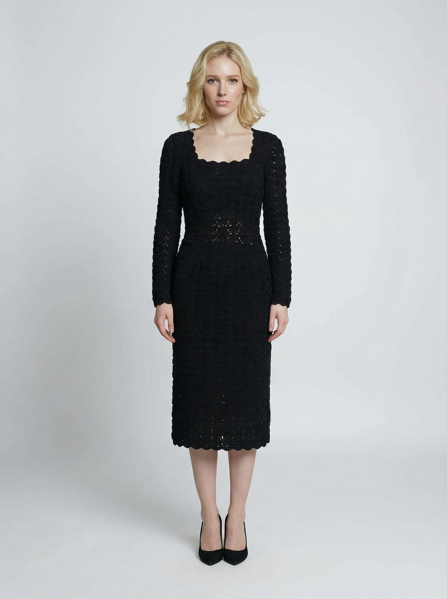 Black Cashmere Casual Dress