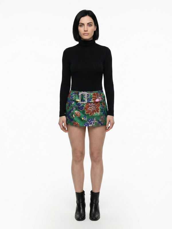 Multicolor Cotton Mini Skirt