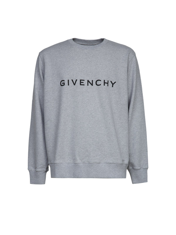 Gray Cotton Sweatshirt Clothing