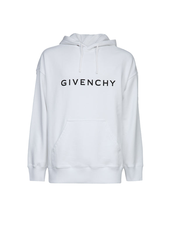 White Cotton Hoodie Clothing