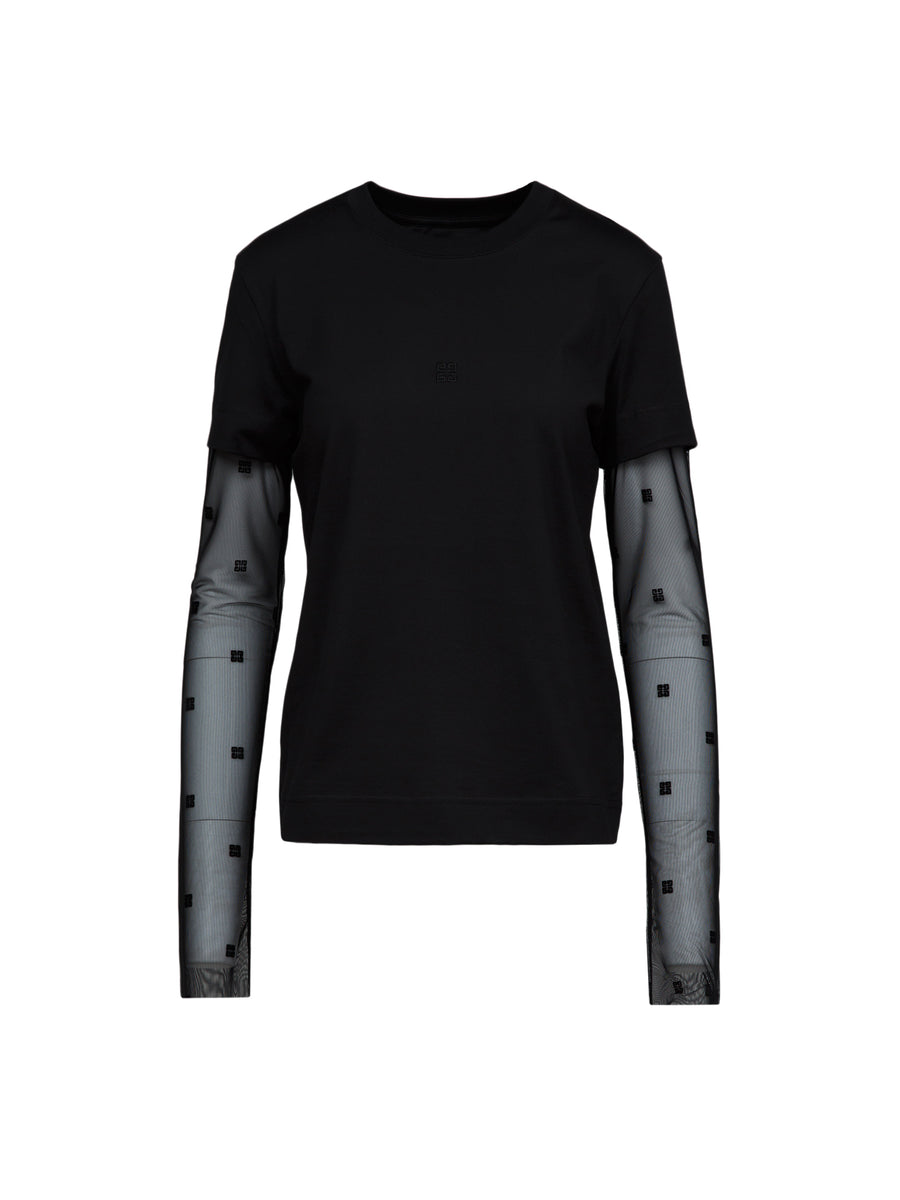 Black Cotton Long Sleeve T-Shirt