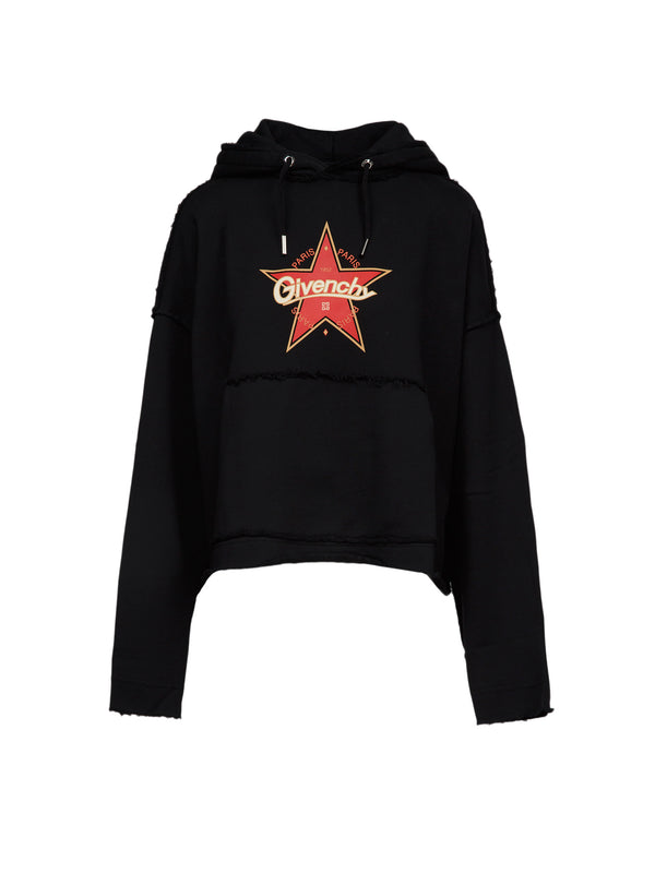 Black Cotton Hoodie Clothing