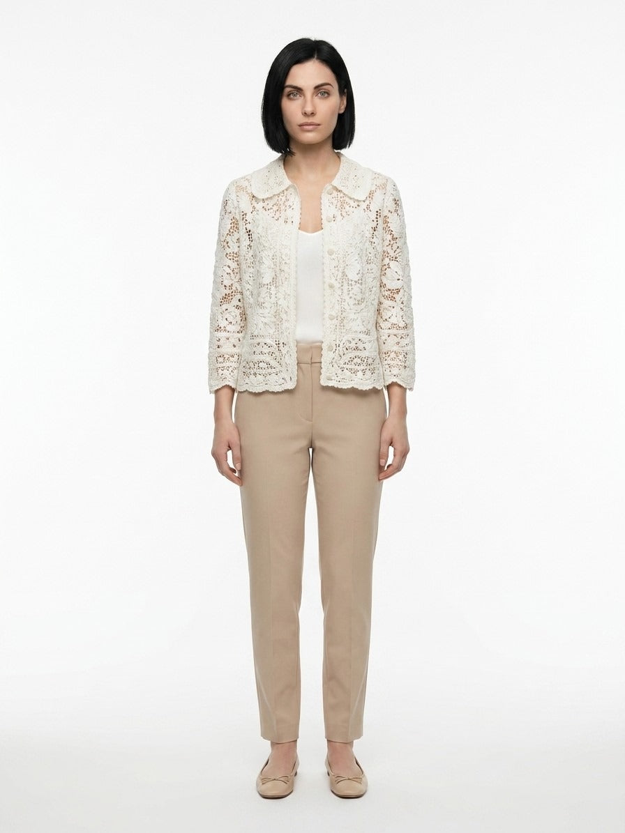 White Cotton Cardigan Clothing