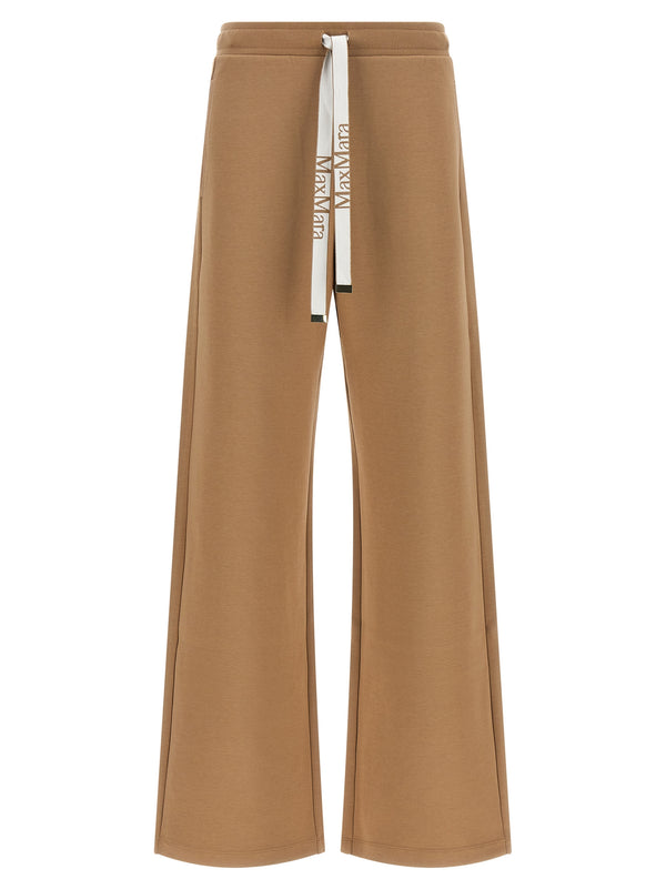 Beige Cotton Casual Pants