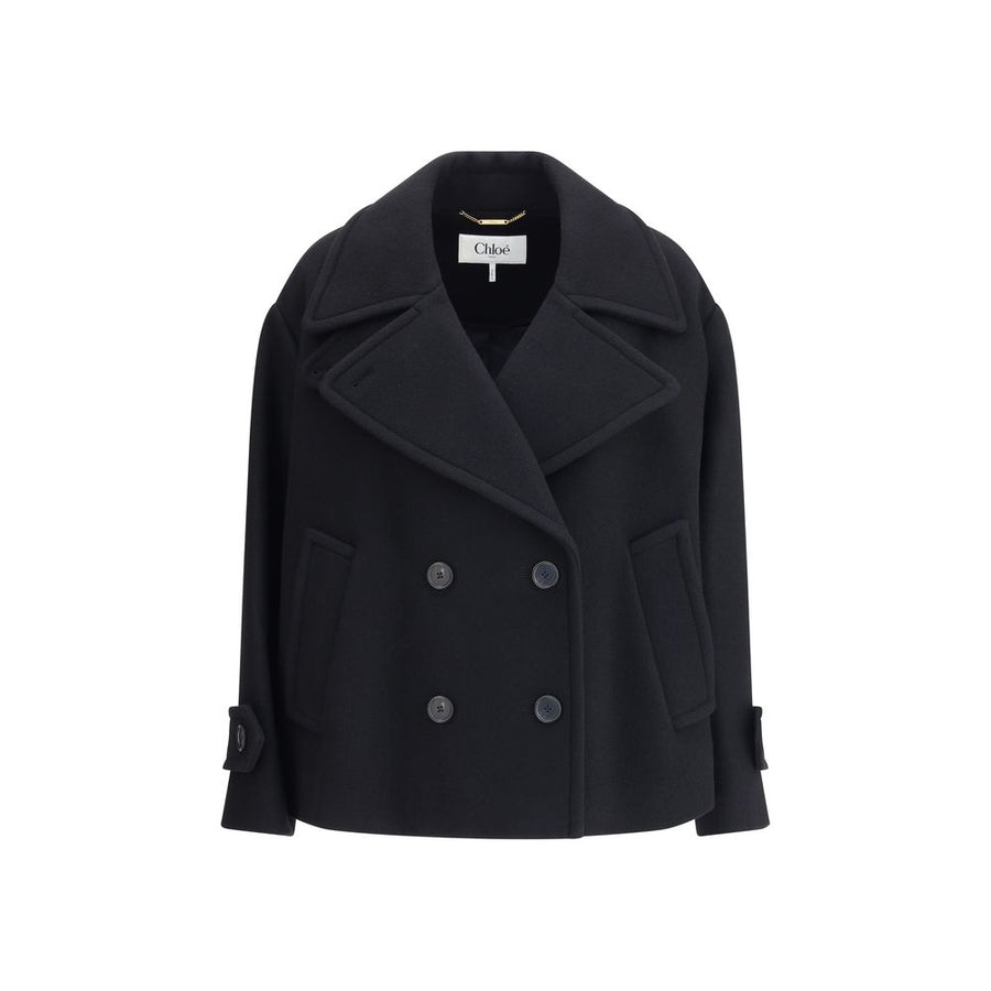 Black Wool Oves Aries Coat Clothing