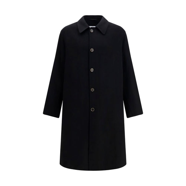 Black Wool Oves Aries Coat Clothing