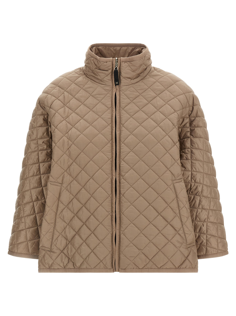 Beige Polyester Coat Clothing