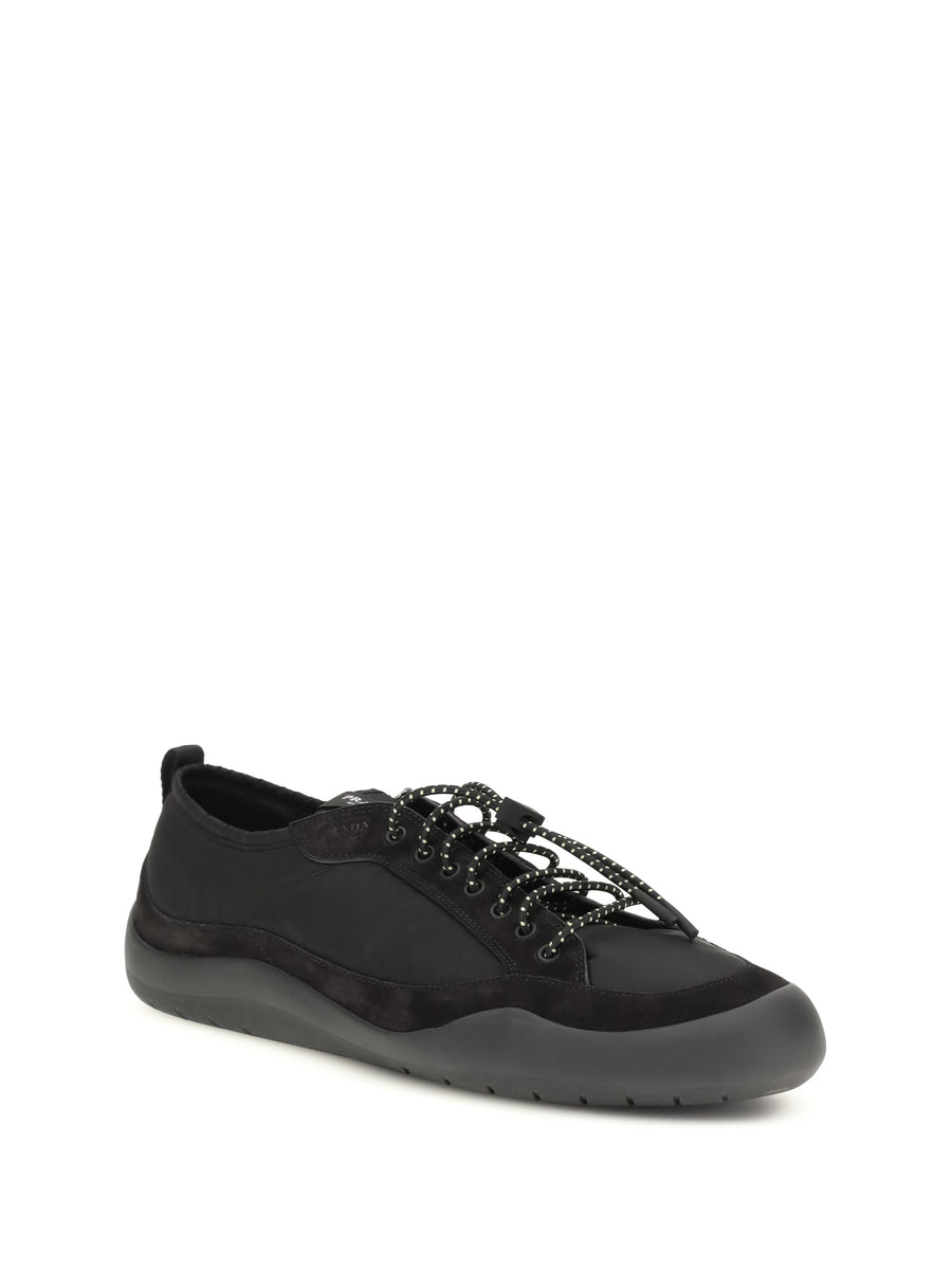 Sneakers, Leather And Fabric Black Upper: Recycled Polyamide Trainers