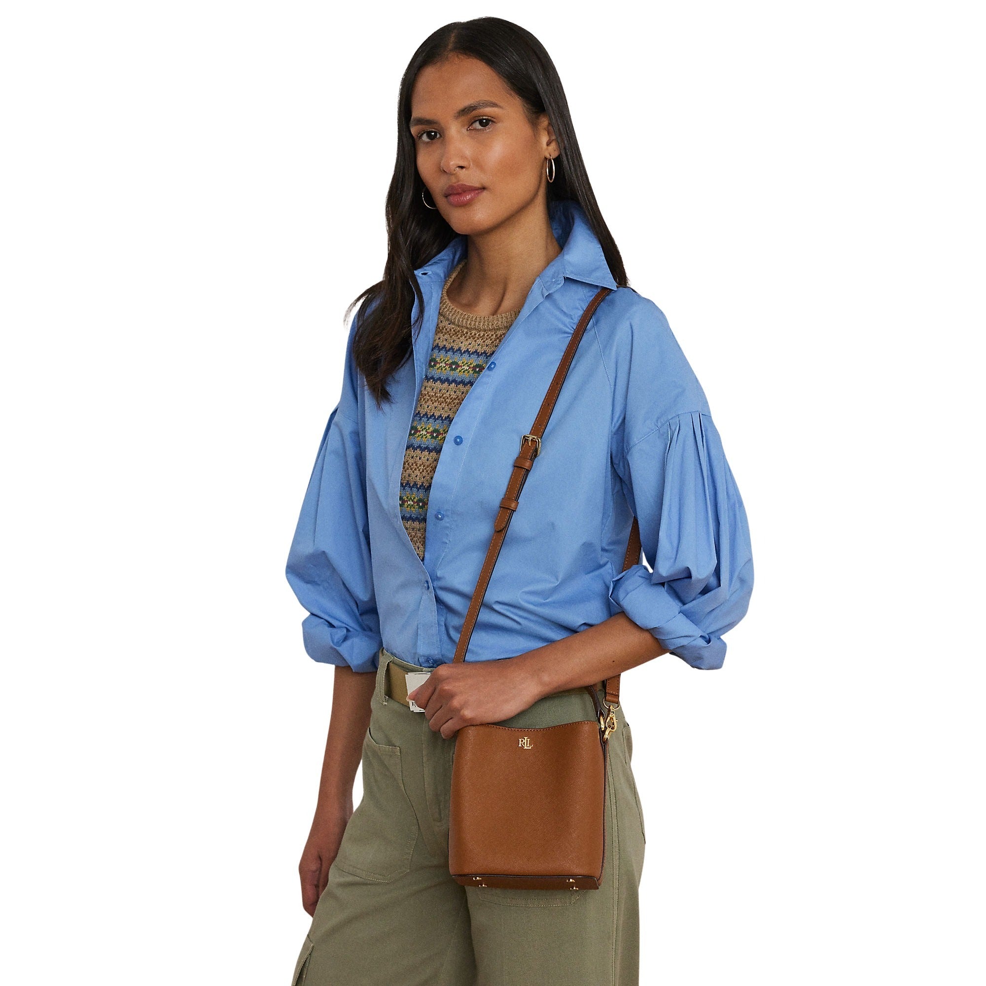 Reese Sm Bkt Bucket Bag Small Brown Cow Leather