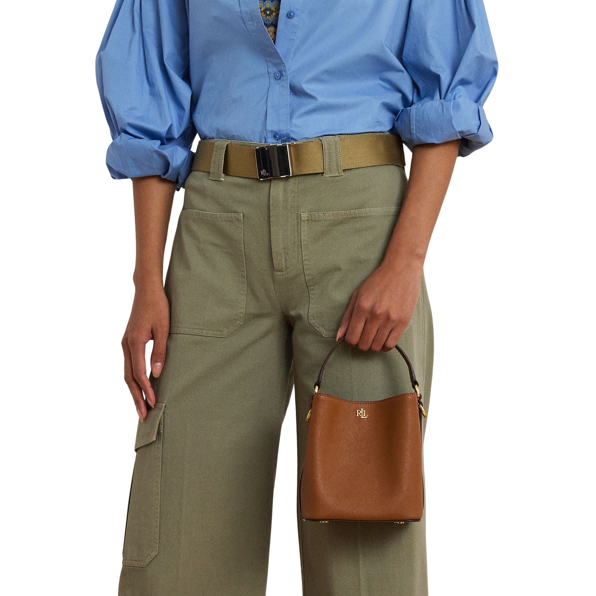 Reese Sm Bkt Bucket Bag Small Brown Cow Leather