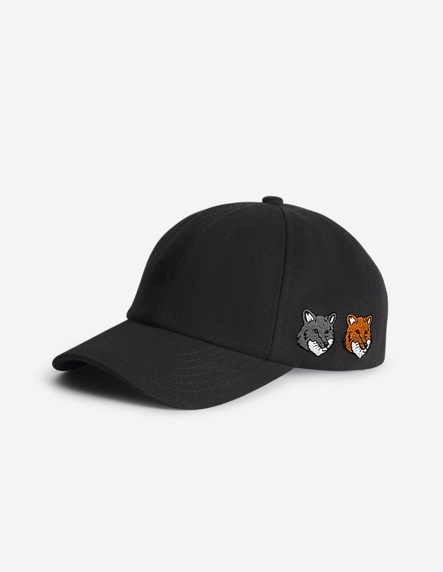 Double Fox Head Cap Grey Cotton Hat