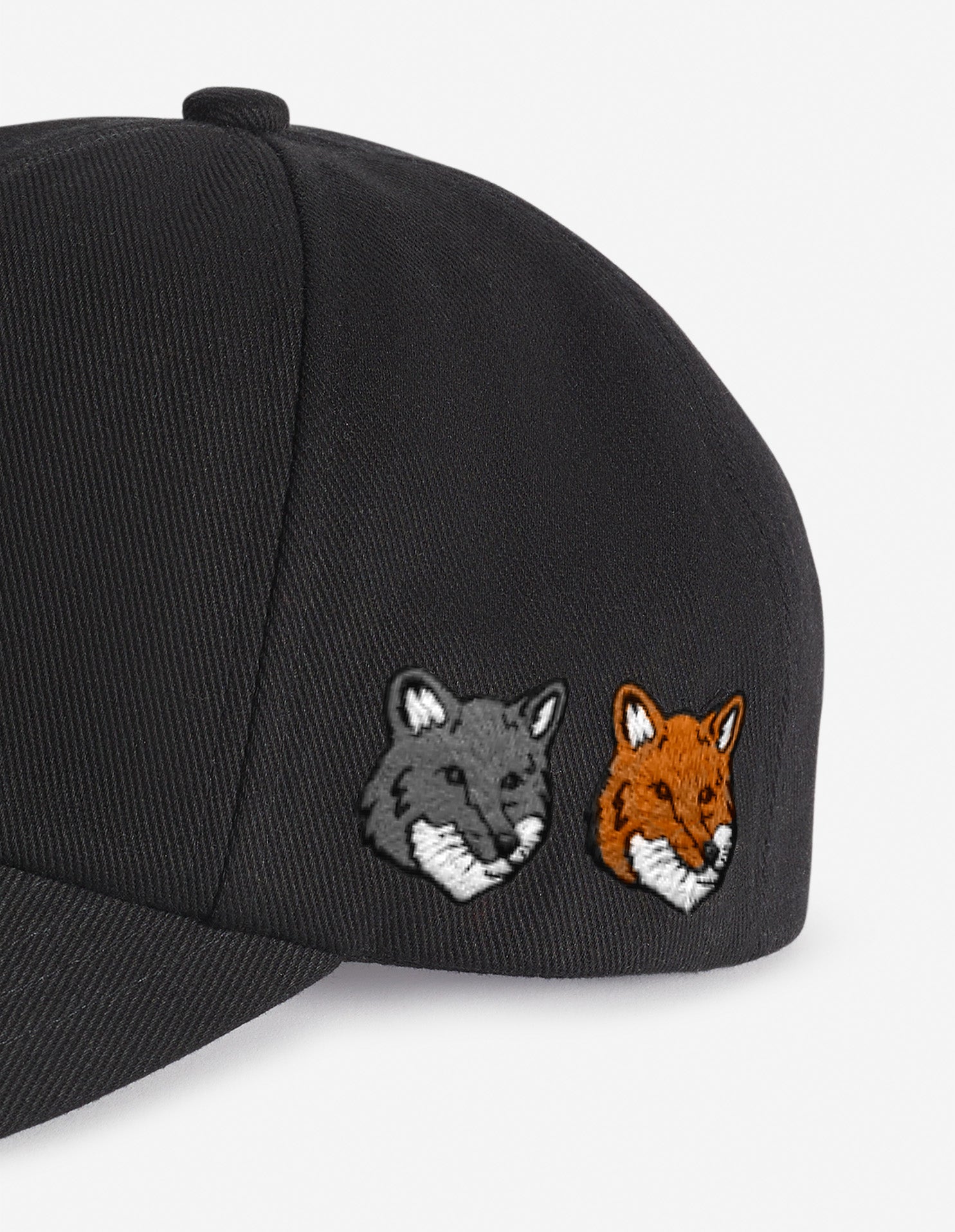Double Fox Head Cap Grey Cotton Hat
